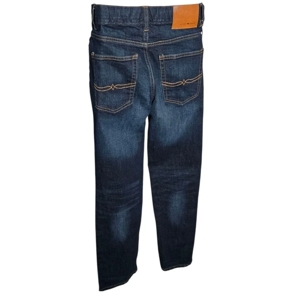 Lucky Brand Boys Classic Straight Jeans Size 14‎ Adjustable Waist Dark Wash